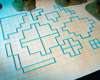 Grid Frames (10er Set) - Wirkbereich Grid Frames (10er Set) - Dungeons and Dragons, Tabletop, Warhammer 40k, Pathfinder, DnD Minis, Spiel Zubehör