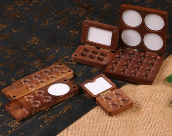 Watercolor paint box, Portable walnut palette,Traveling Art Case,Portable Artist Box, Portable Art Case, Paint On The Go, Artist Travel Case