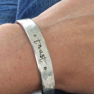 trust in the Lord handstamped silver cuff bracelet scripture Christian jewelry bible verse faith image 7