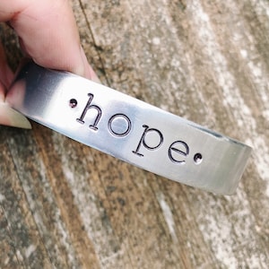 hope - the anchor of our soul - hold onto hope - hand stamped bracelet - christian jewelry - affirmation bracelet