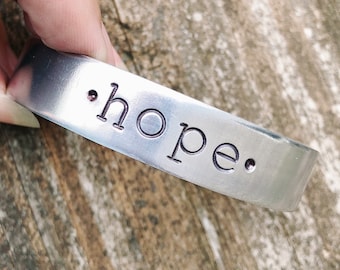 hope - the anchor of our soul - hold onto hope - hand stamped bracelet - christian jewelry - affirmation bracelet