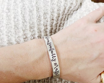 Wonderfully Made Metal Stamped Bracelet- Faith Based Jewelry- scripture cuff bracelet