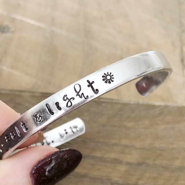 salt and light - metal stamped jewelry - christian jewelry - scripture bracelet