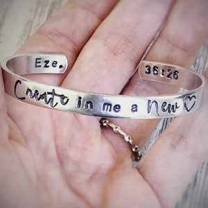 Create in me a New Heart - Ezekiel 35 - scripture bracelet - Christian Jewelry