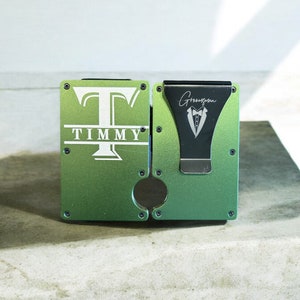 Cartera personalizada para el padrino y el padrino, titular de la tarjeta personalizada para hombres, clip de dinero para el padrino y el padrino, regalo para el padrino y el padrino