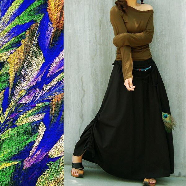 Peacock maxi skirt (Q1028)