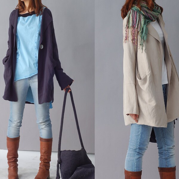 Moonlight above the city - silk linen jacket  (Y1207)