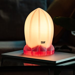 Rocket Lamp: 3D-printed in London. Table lamp, bedside lamp, ambient light. Simple, modern, cozy, unique, unusual, recycled, nursery lamp.