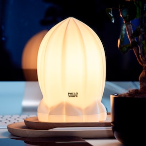 Rocket Lamp: 3D-printed in London. Table lamp, bedside lamp, ambient light. Simple, modern, cozy, unique, unusual, recycled, nursery lamp.