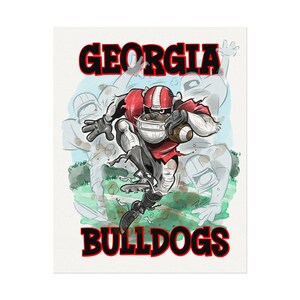 UGA Bulldogs Poster Art Print, Georgia Bulldogs Fan Decor, College Wall Art, Game Day Decoration, Gift for Sports Lovers