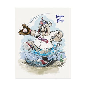 Atlanta Braves Art Print, Fun Wall Decor for Sports Lovers, Gift for Fans, Kid&#39;s Room Art, Unique Sports Poster