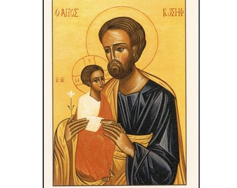 10 St Joseph Icon Holy Cards - Patron Saint of Fathers & Workers - Religious - Catholic - Father's Day (F-HC)