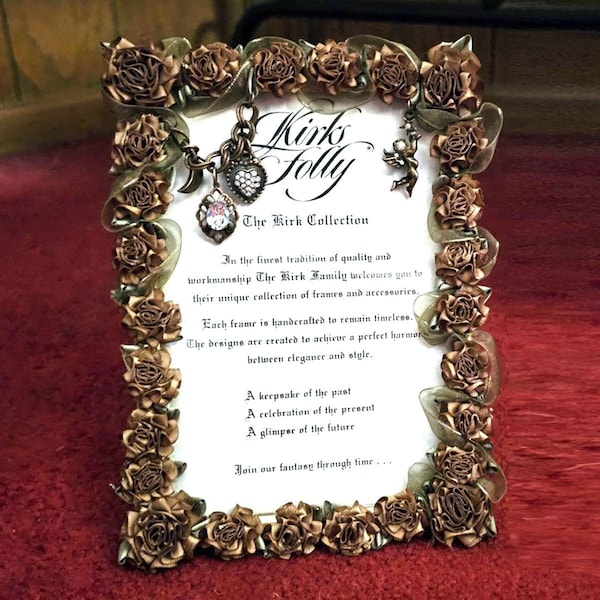 Vintage Retired Kirks Folly Ribbon Frame - Picture Frame (S-Etsy)