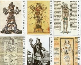 1 Sheet L'Homme Zodiaque (Zodiac) Artistamps/Faux Postes - Gummed Sticker Stamps - Perforated - Seals - Out of Print (F-STKR)