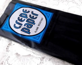 Vintage Dennison Black Crepe Paper Folds in Original Packaging - 1 Package (S-008)