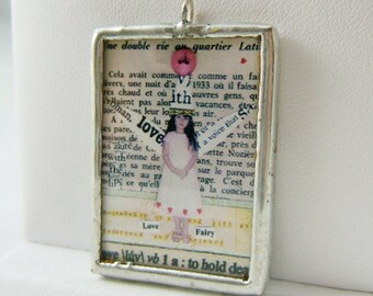 Love Fairy Pendant - Pixie - Collage Pendant (JWL)