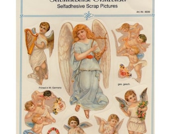 Vintage German Angels Scraps Stickers