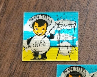 1 Vintage Authentic Square Alka Seltzer Advertising Lenticular