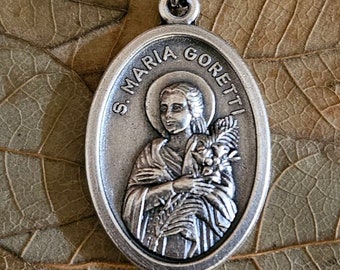 3 St Maria Goretti Medals - Patron Saint of Purity, Forgiveness, Young Women & Victims of Sexual Assault (JWL-R)