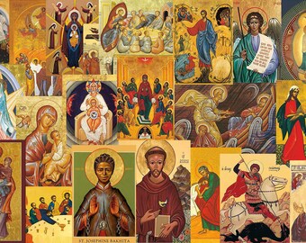 Religious Eastern Icons Easter Egg Candle Stickers Decorating Kit Pack of 5 Sheets