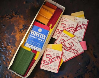Vintage Reed's Duplex & Velvetex Crepe Paper Collection in Dennison Box (s-05)