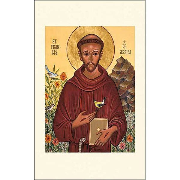 10 Icon Style Holy Cards - St Francis of Assisi for Shrines and Retablos - Prayer Card