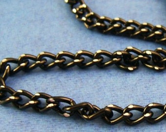1 Yard Diamond Cut Shimmery Black Metal Chain - 36 Inches - Necklace Chain (S-007)
