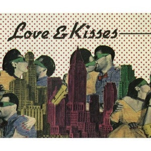 Love & Kisses - Vintage 3D Postkarte + Vintage 3D Brille - Wow - Kitschig - Cool - Valentinstag (S-011, DR-024)