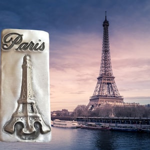 3 pcs - Embellissement d'autocollants en faux métal de la Tour Eiffel (DR-003)