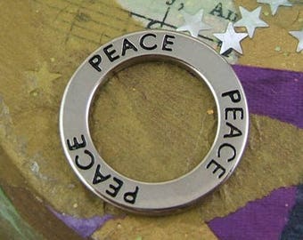 2 PEACE Circle Pendants - Charms (JWL)