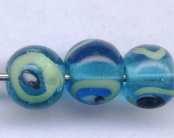 20 GLASS Mini Evil Eye Beads - 8mm (JWL)