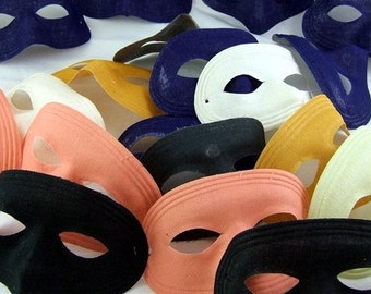 3 Vintage Fabric Masks (with New Elastics) - Grab Bag - Hallowe'en - Party - Lucky Dip - Stiffened Fabric Masks (DR-020-T; W-9)