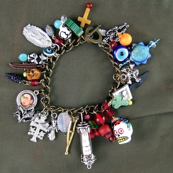 DIY Day of the Dead Charm Bracelet Kit - Make this Bracelet - DIY - BARGAIN - Dia de los Muertos - Skeleton (S-004)