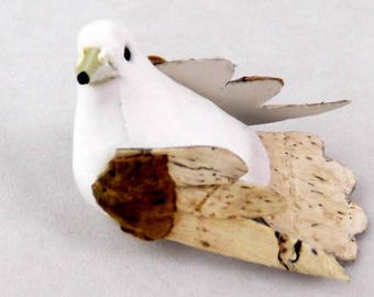 5 Sweet Mushroom Doves - Wedding - Anniversary - Spring Summer - Birds - Ornament - Peaceful (DR-025, S-018)