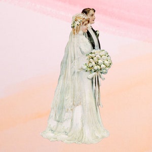 Chevalet pour cartes de voeux de mariage vintage - Découpés et gaufrés (F-CRD)