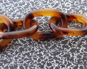 Large Link Lucite Chain - 10-1/2 Inches - For Purse - Handbag - Assemblage - Jewelry Making (DR-032)
