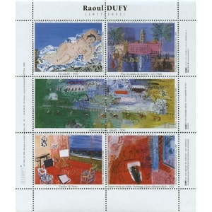 1 planche d'artamps Raoul Dufy (6 tampons) - Mail Art - Stickers - Epuisé (F-STKR)