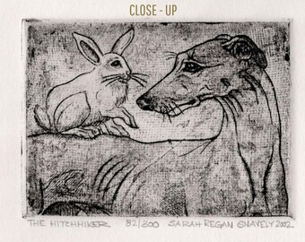 Vintage The Hitchhiker Intaglio Print (f-ee)