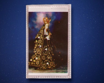 1 Vintage Primitive Maria de la Soledad Holy Card in Plastic Sheath