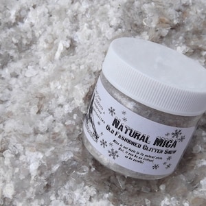 Mika naturalna - niebielona - brokat - świąteczny - Putz - brokatowy - iskrzący - naturalny (S-013,W-9)