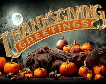 10 Vintage Golden Thanksgiving Foilded Paper Decorations - Thanksgiving Dresdens - Paper Foil (F-DR)