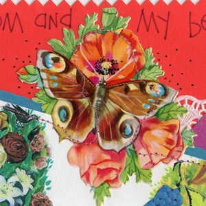 Tarjeta especial VINTAGE para el Día de la Madre - Hecha a mano y cosida - Divertida - Dulce (F-CRD)