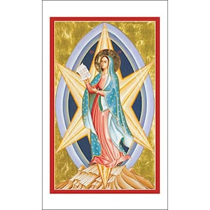 10 Maria der Stern der Neuevangelisierung Heilige Karte - Gebetskarte - Ikonenstil - Unsere Liebe Frau von Guadalupe - Religiös - Katholisch (F-EE)