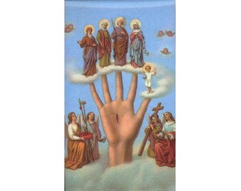 5 English Most Powerful Hand (Mano Poderosa) Holy Cards - Prayer Cards - for Shrines, Card Making, Memories & More - Holy Card (F-EE, W-009)