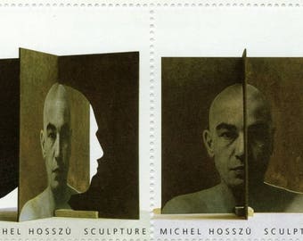 1 Sheet Sculpture (Michel Hosszu) Artists&#39; Artistamps (6 Gummed Stickers) - by Michel Hosszú - Sculpture - Out of Print (F-Stkr)