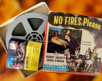 NO FIRES, Please - 8mm Film on Reel in Box with Original Documentation - Buddy Hackett - Hugh O'Brian - Silent Film (S-Etsy)