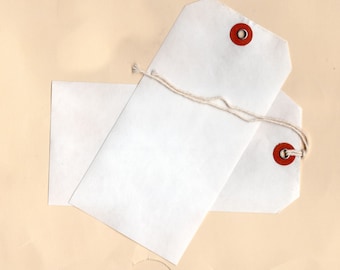 Vintage White Tyvek Tags - Luggage Tags - Outdoor Tags - Commercial - Resist Tearing  (DR-033)