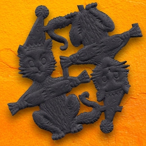 Tanzende schwarze Katze Dresdens (F-Dr)