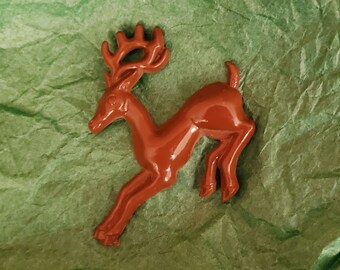 2 Vintage REINDEER - Christmas Ornament Componet (DR-026)