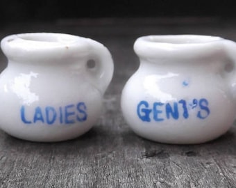 Mini Chamber Pot - Vintage Carnival Game Prize Your Choice - Ladies or Gent&#39;s (DR-024)